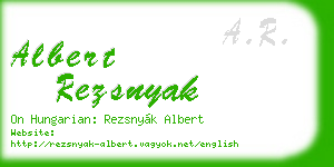 albert rezsnyak business card