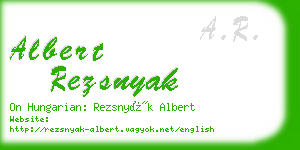 albert rezsnyak business card